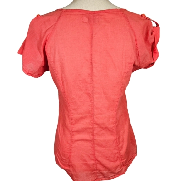 Go Silk Button Down Cotton Shirt, Red, Small - Picture 4 of 10